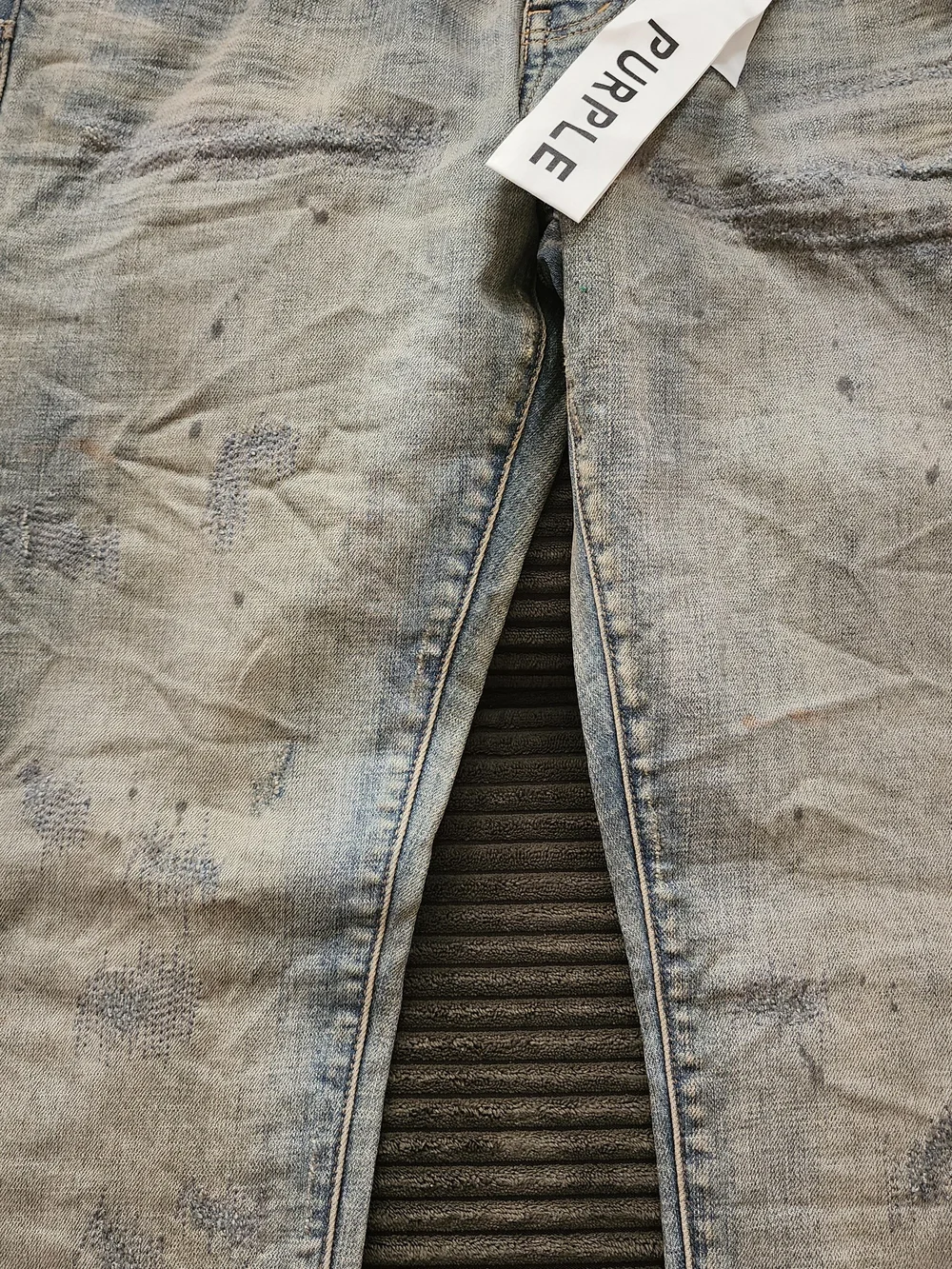 Men's Skinny Light Blue Washed Jeans - PURPLE